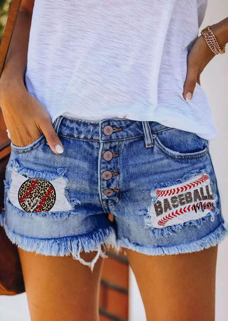 Dame jeans shorts med vintage frynser og patriotiske applikationer Skovae