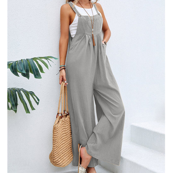 Dame bred overalls med afslappet snit og raffinerede detaljer Stilla