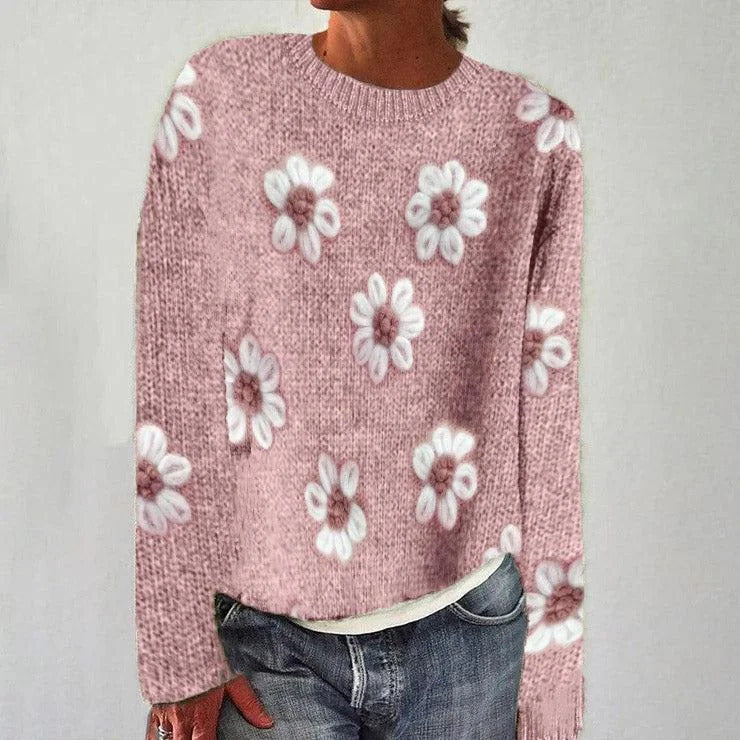 Dame hyggelig sweater med festligt motiv Stilla