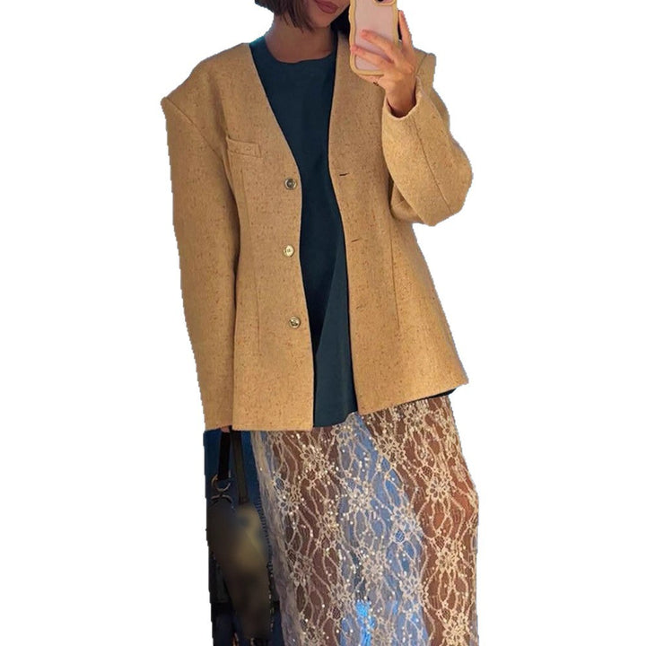 Dame Elegante Langjakke med struktureret design Stilla