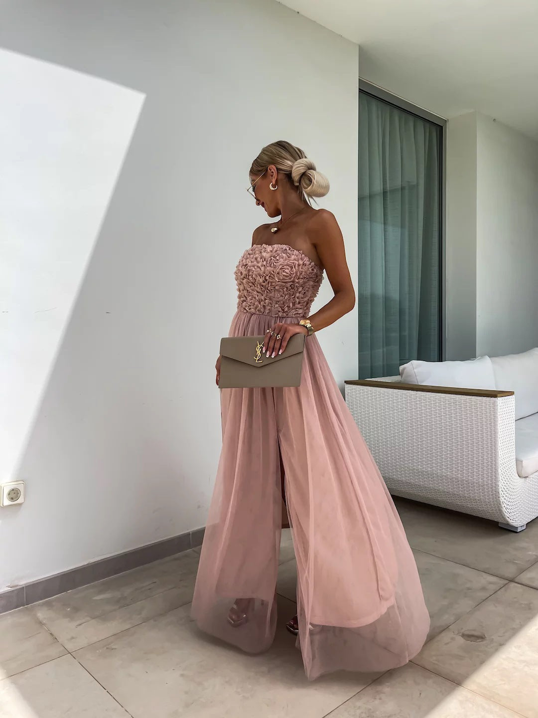 Stilla | Elegant Blomster Bustier Maxikjole