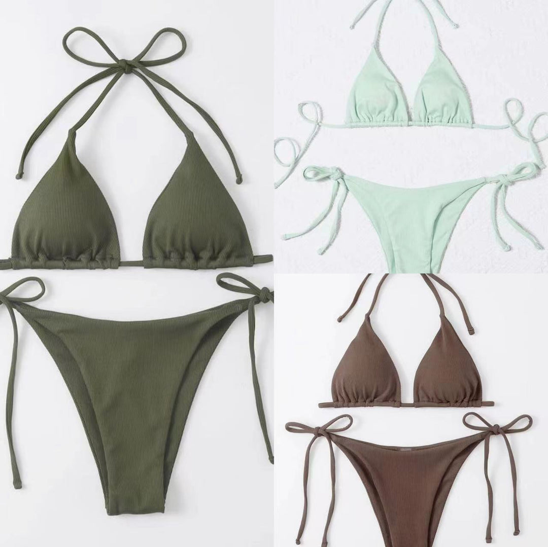Dame triangel-bikini med justerbare snore Skovae