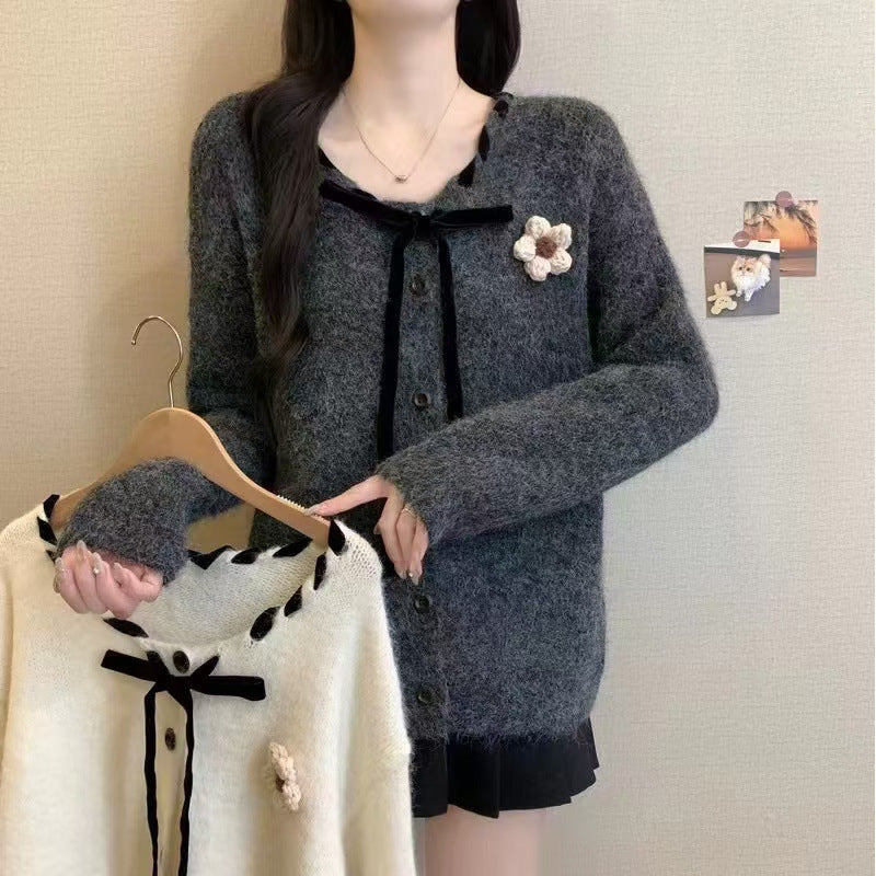 Kvinders hyggelige cardigan med modekrave og knapdetaljer Stilla