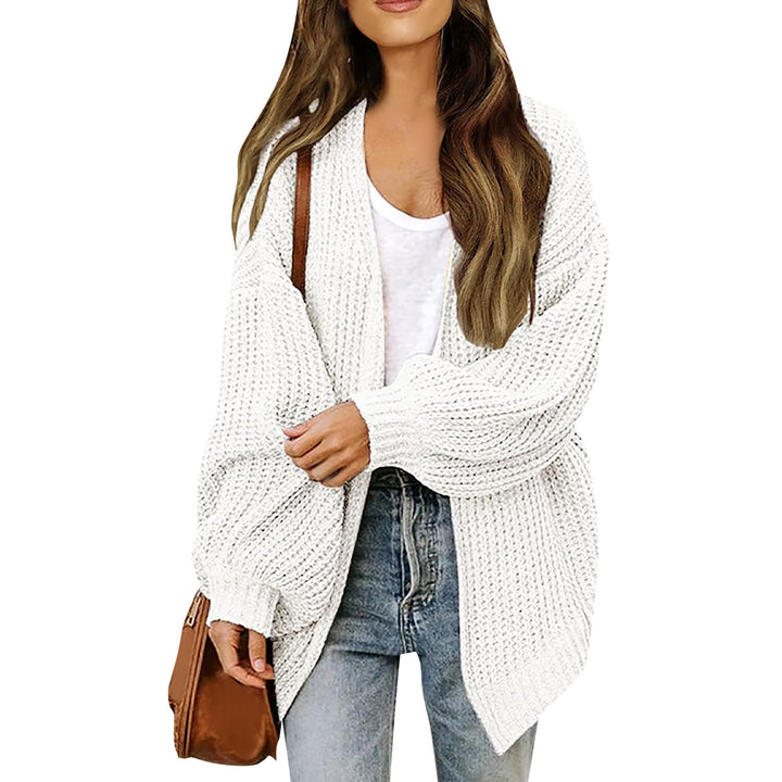 Kvinders chunky strikket cardigan med en afslappet pasform og sænkede skuldre Stilla