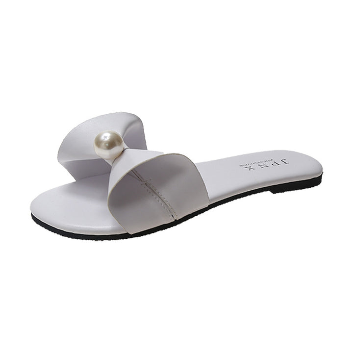 Dame moderne Slide Sandaler med perlemorsfarvet sløjfedetalje Stilla