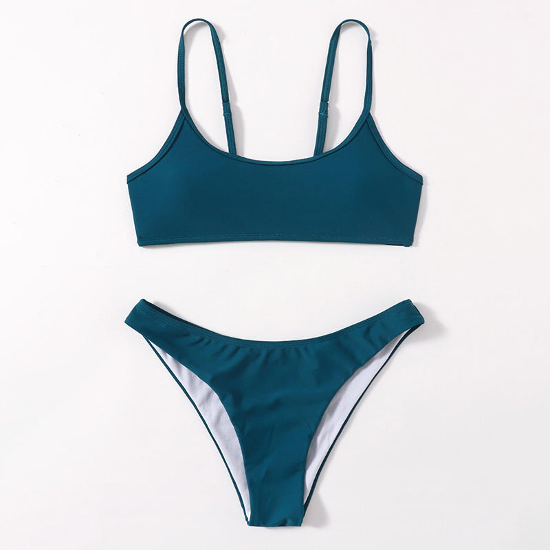 Dame bikini-sæt med minimalistisk design og justerbare stropper Skovae