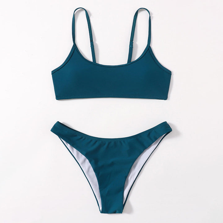 Dame bikini-sæt med minimalistisk design og justerbare stropper Skovae