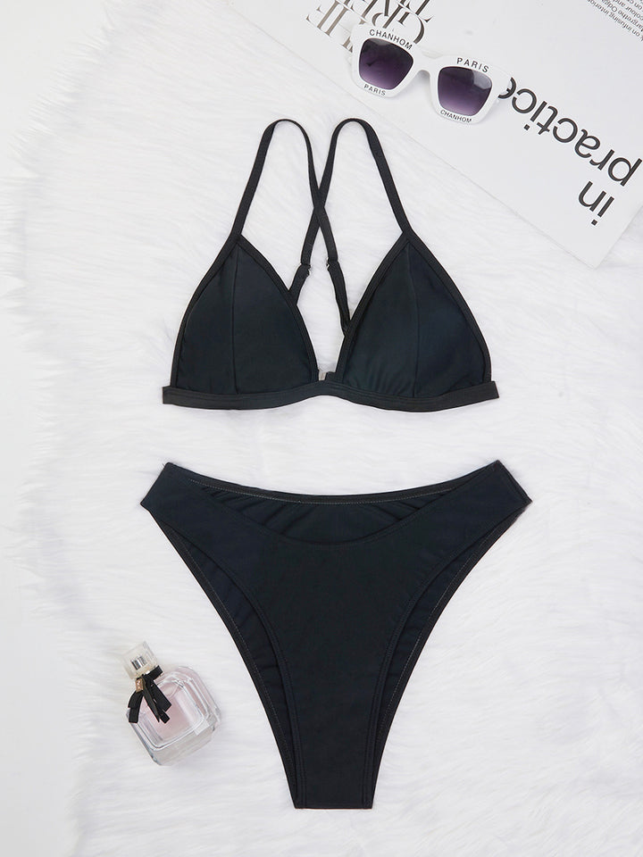 Dame triangel-bikini med justerbare stropper og høj skæring Stilla