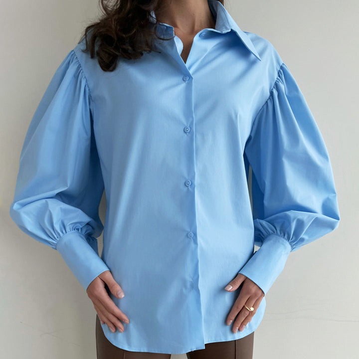 Dame trendy bluse med voluminøse ærmer og moderne snit Stilla