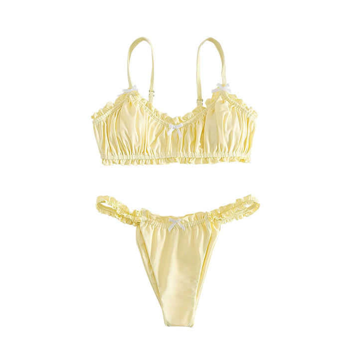 Dame Ruffle-top-bikini med charmerende sløjfedetaljer Skovae