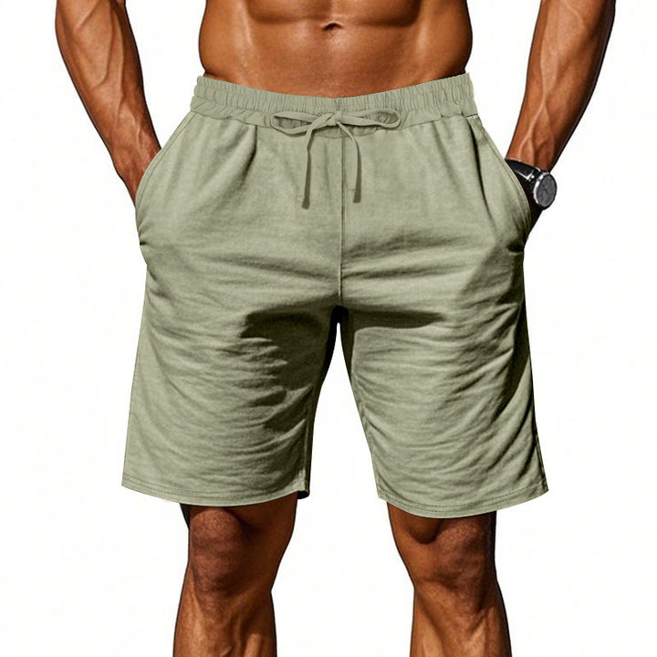 Herrer i afslappede bomuldsblandings fritidsshorts med elastisk talje og sidelommer Skovae