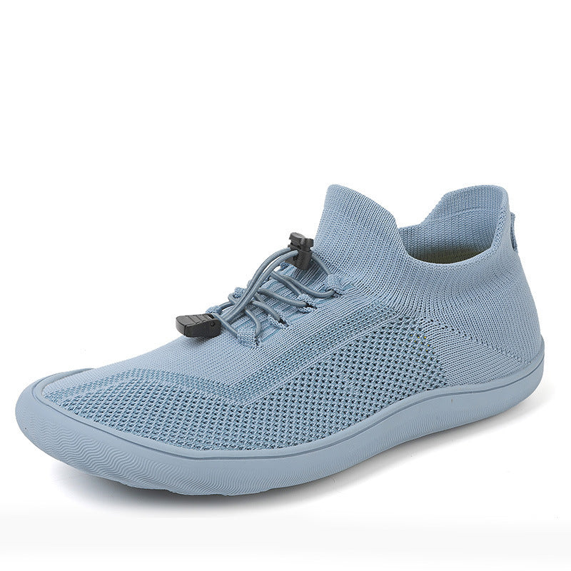 Unisex nan slank strik slip-on træner med justerbar snøring og ultra fleksibel minimal sål Skovae