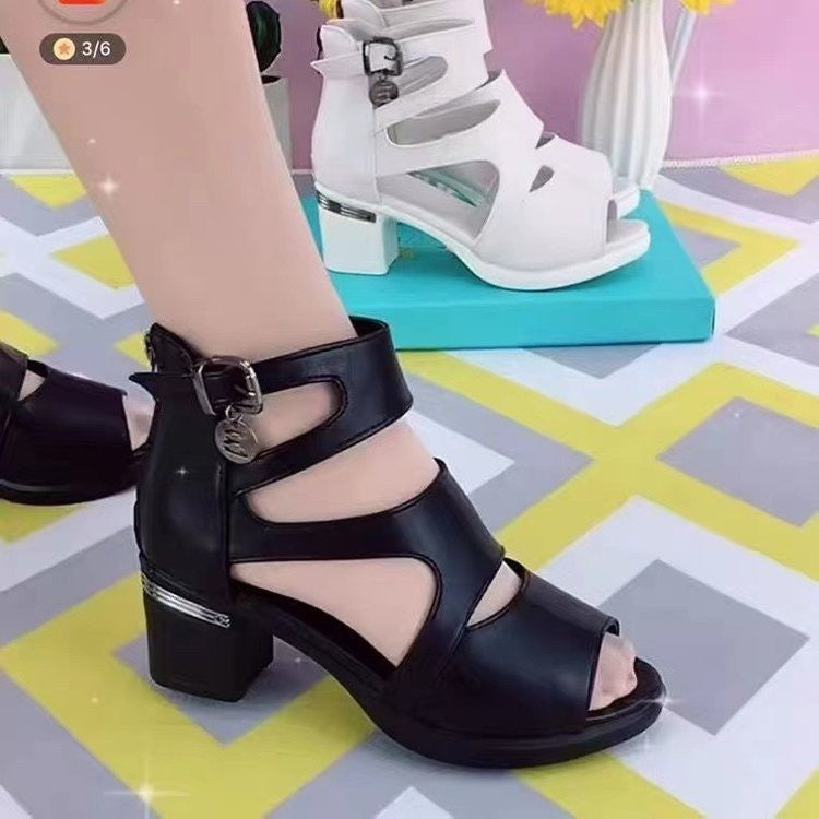Dame Peep-Toe Blokhæl Sandaler med justerbart remdesign og modiske accenter Stilla