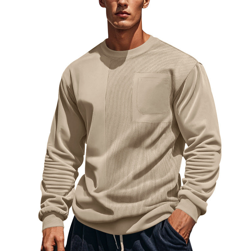 Herrer mode sweatshirt med struktureret design og praktisk brystlomme Stilla