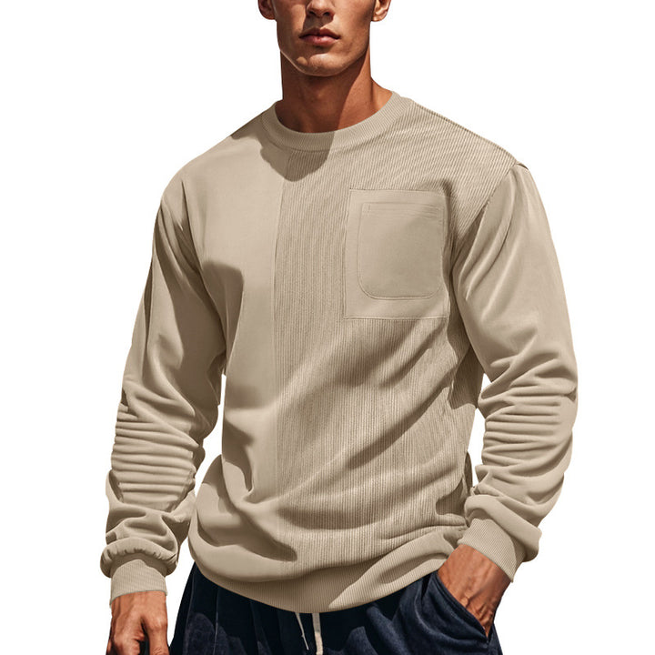 Herrer mode sweatshirt med struktureret design og praktisk brystlomme Stilla