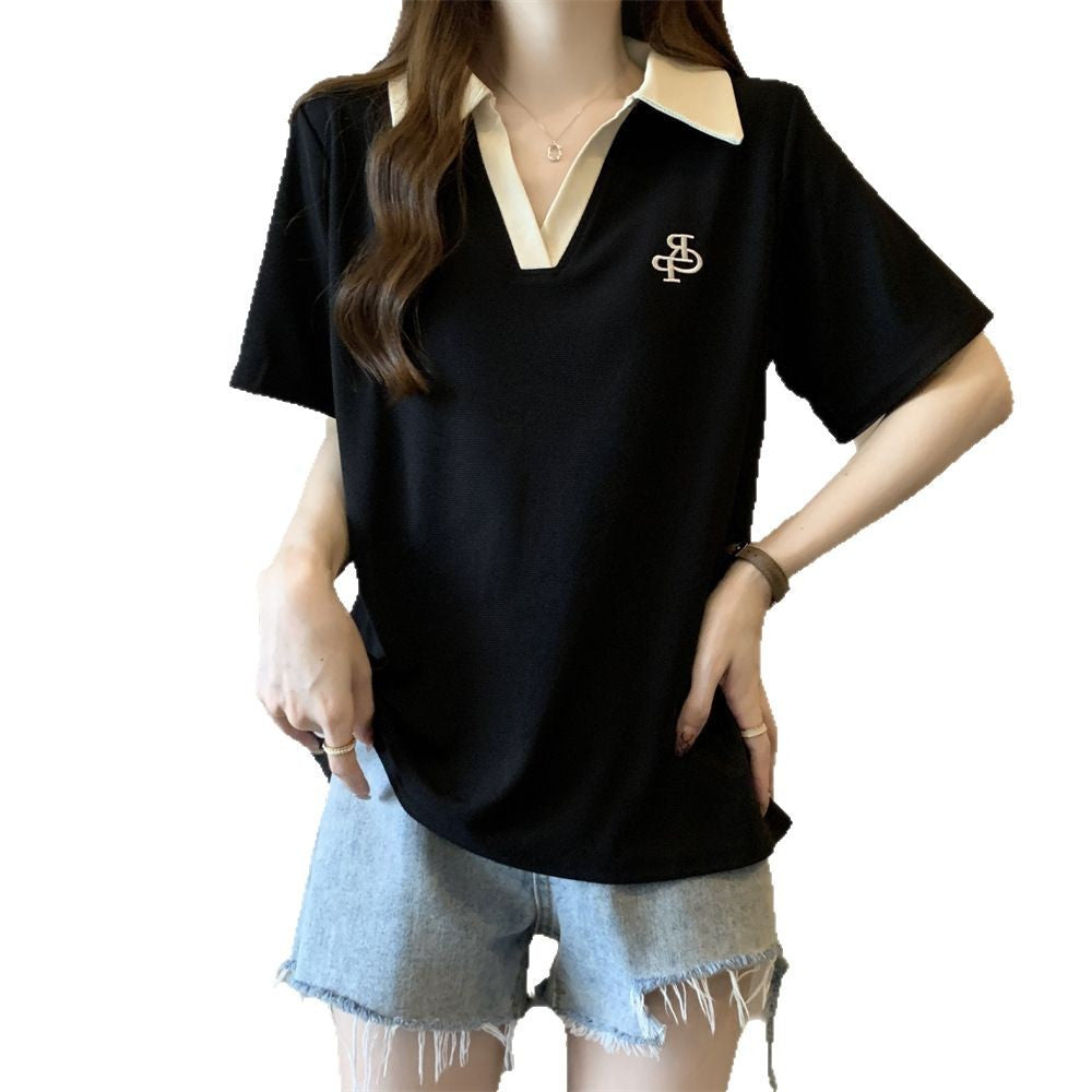 Femme Casual Polo Tee med kontrasterende krave Stilla