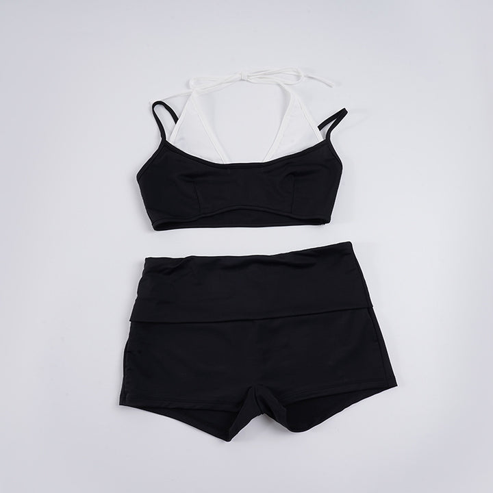 Dame sports-bikini med højtsiddende shorts og justerbare stropper Skovae