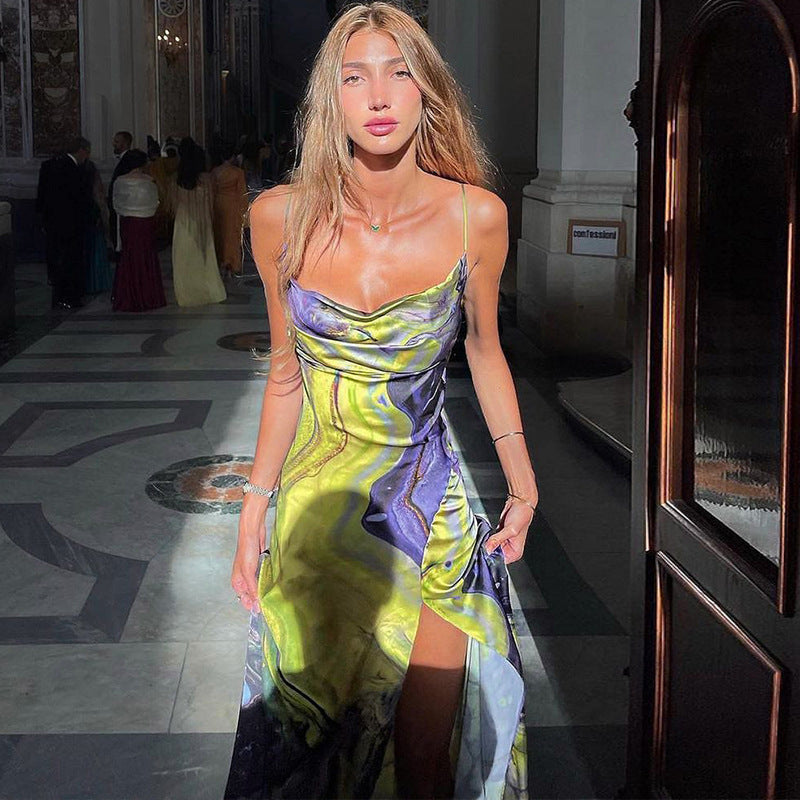 Dame Elegant Satin Nattøj Kjole Stilla