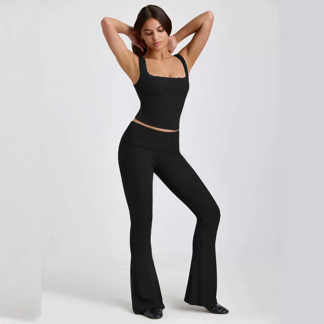 Dame rib-top med elegant spidskant og figursympatisk pasform Stilla