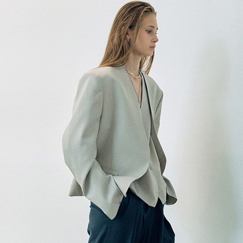 Dame Elegant Oversized Blazer-Sæt med stilfuld snit og moderne detaljer Stilla