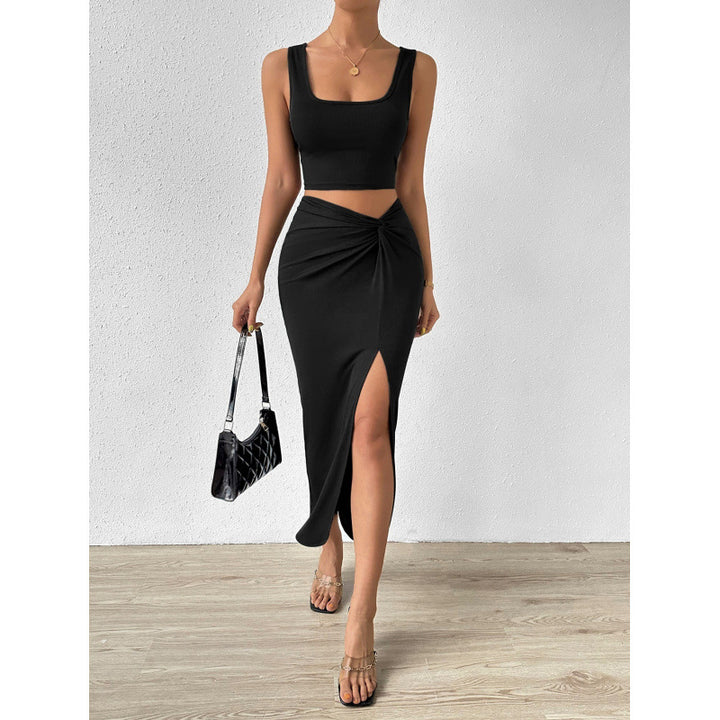 Damer Elegant Maxi Kjole med sidelukning og afslappet vippedesign Skovae