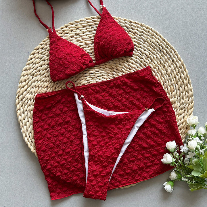 Dame Bikini Sæt med trendy flæse-design og indpakningsskørt Stilla