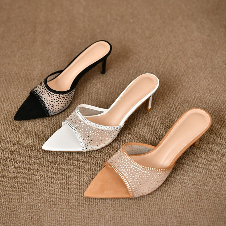 Dame Elegant Åben-Tå Hælsandal med Rhinestones Stilla