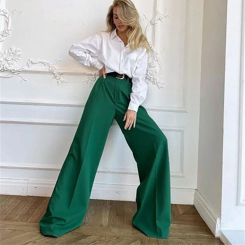 Dame Bredskåret High-Waist Bukser med elegant taljedetalje Stilla