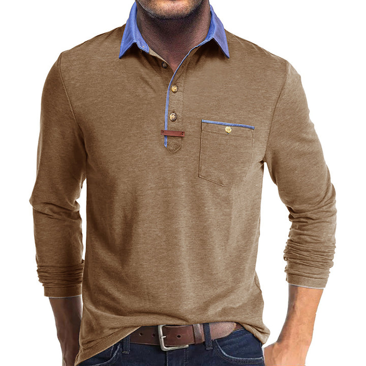 Herre Langærmet Polo T-shirt Stilla