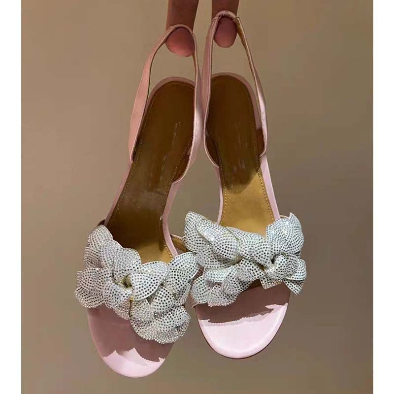 Femme Elegante Slingback-Højhælede med dekorativ rhinestone-knude Stilla