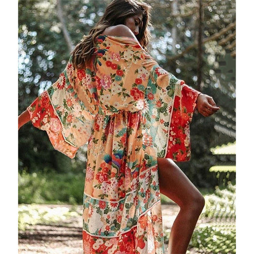 Dame Kimono-Style Strandkjole Stilla
