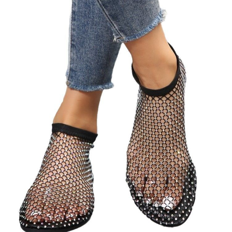 Dame elegante net-sandaler med glimmersten Stilla