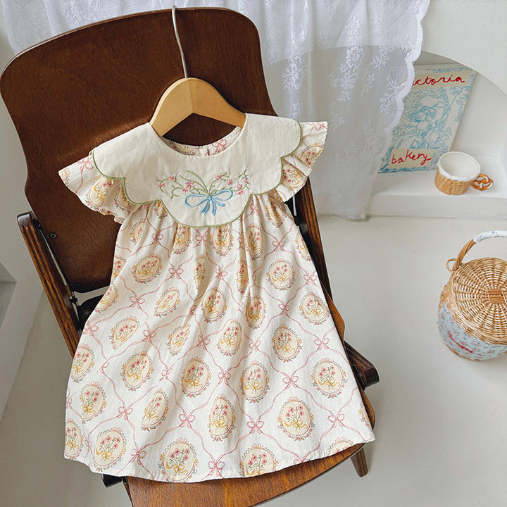 Femme Vintage Floral Broderet Kjole Stilla