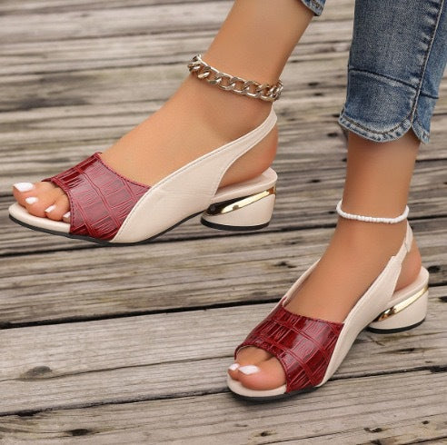 Dame Slingback Sandaler med elegant blokhælkonstruktion og åndbart netoverdel Stilla