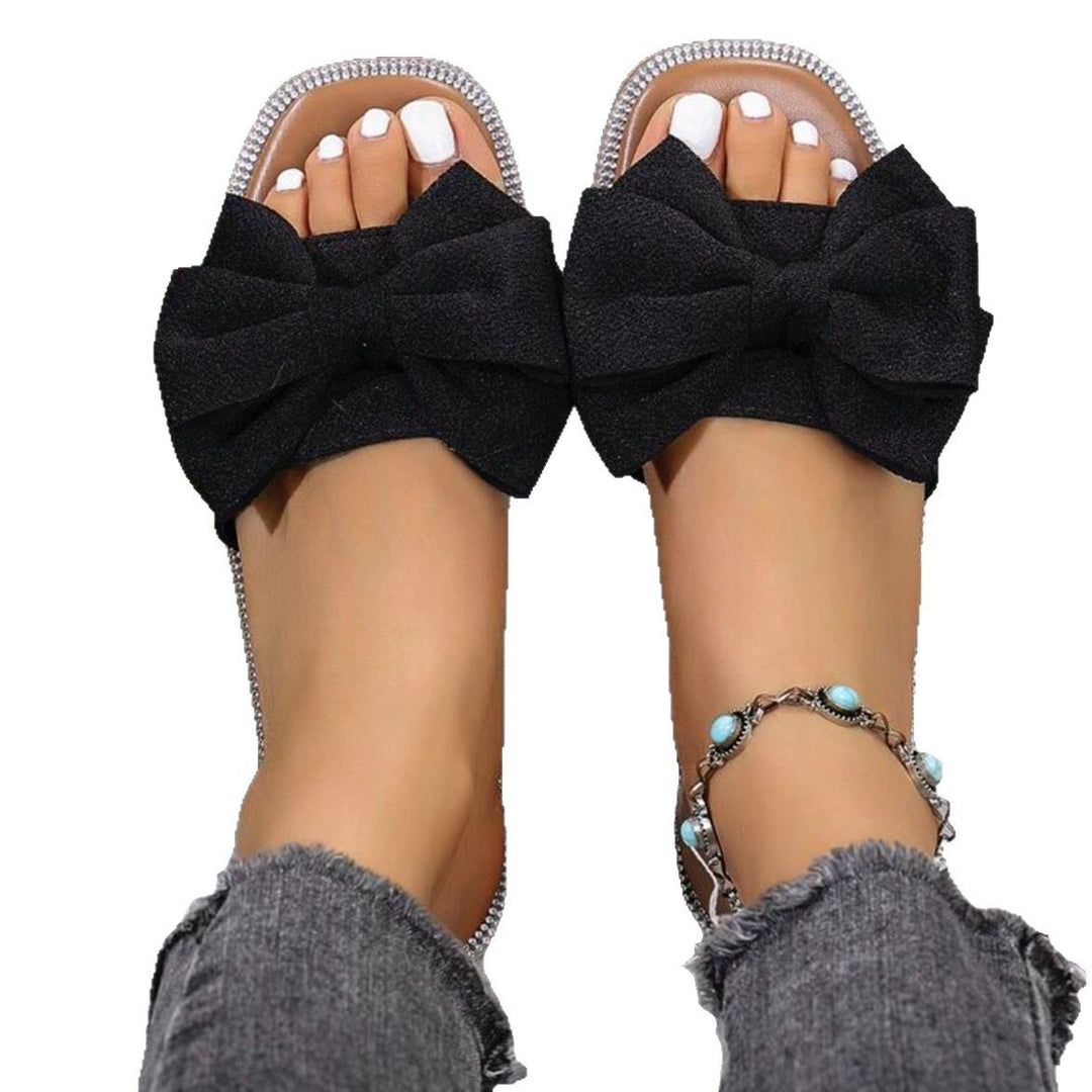 Dame Mules med oversized sløjfe-design og strass dekoreret sål Stilla