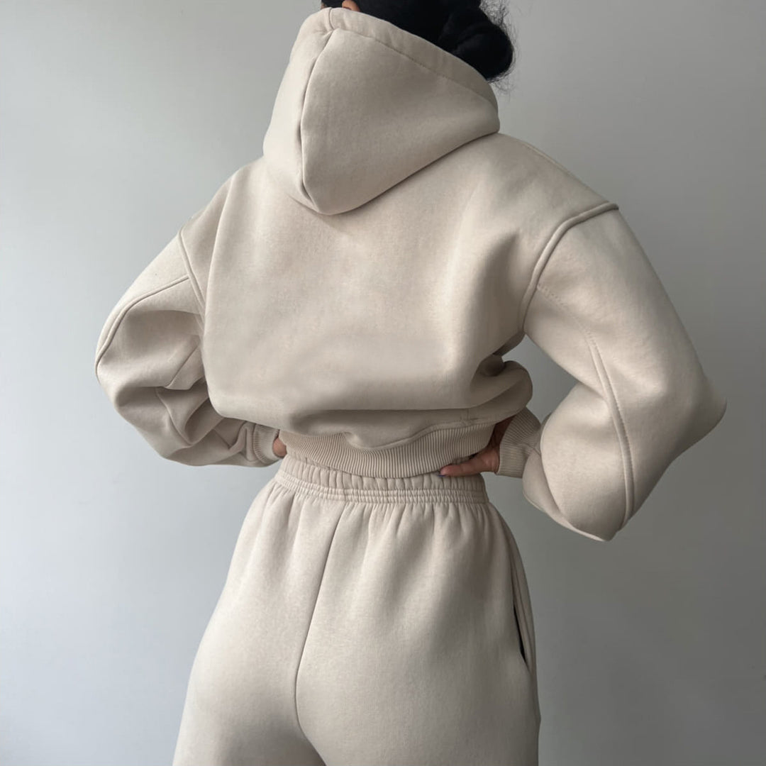 Dame moderigtigt og afslappet hoodie-sæt med bred pasform Stilla
