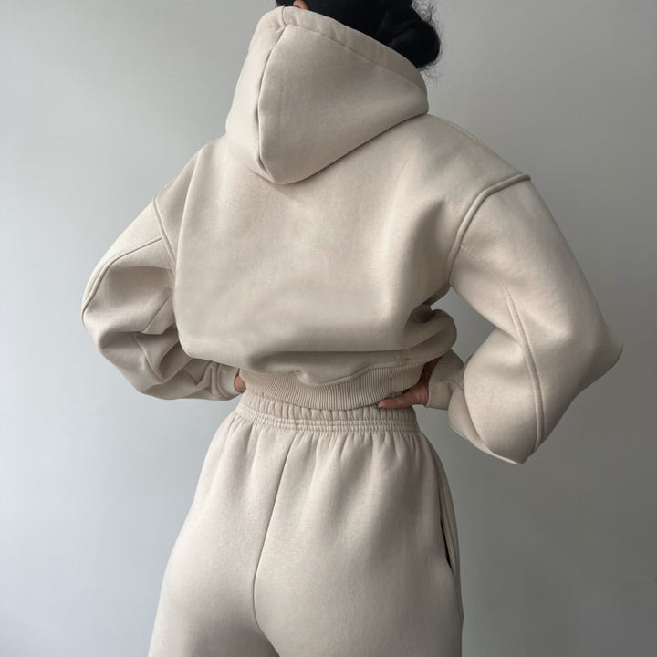 Dame moderigtigt og afslappet hoodie-sæt med bred pasform Stilla