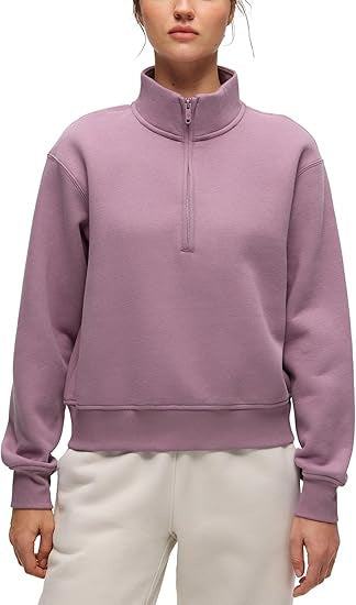 Dame sporty fleece pullover med ståkrave Stilla