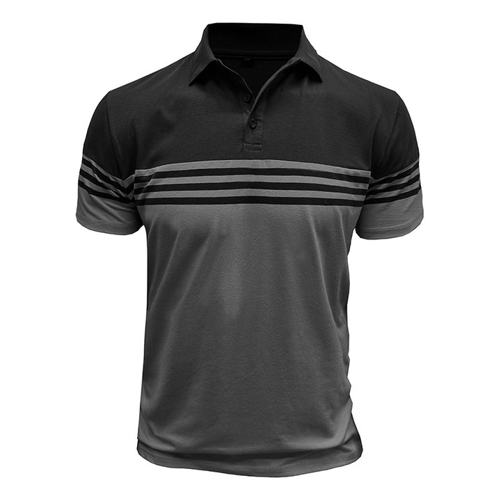 Herre polo-shirt med moderne stribemotiv og åndbart stof Stilla