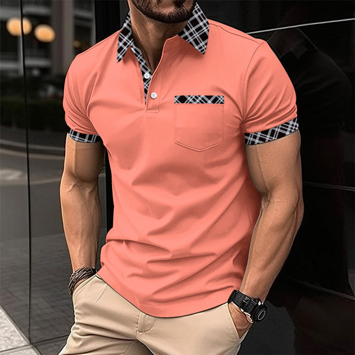 Herrer poloshirt med moderne ternet mønster og stilfulde detaljer Stilla
