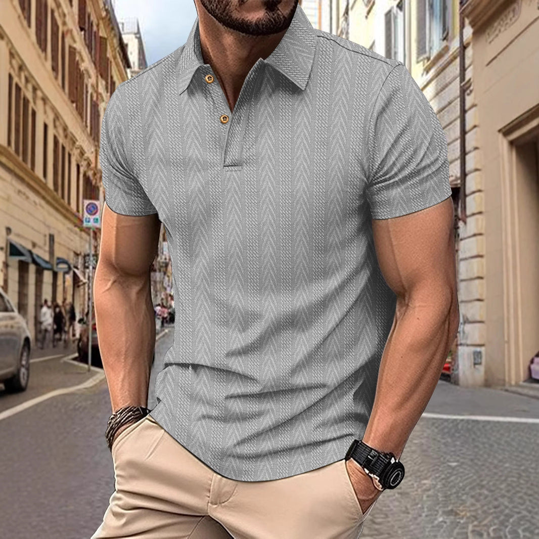 Herrer moderigtigt kortærmet polo skjorte med struktureret design Stilla