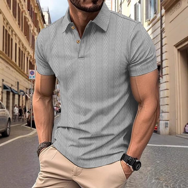 Herrer moderigtigt kortærmet polo skjorte med struktureret design Stilla