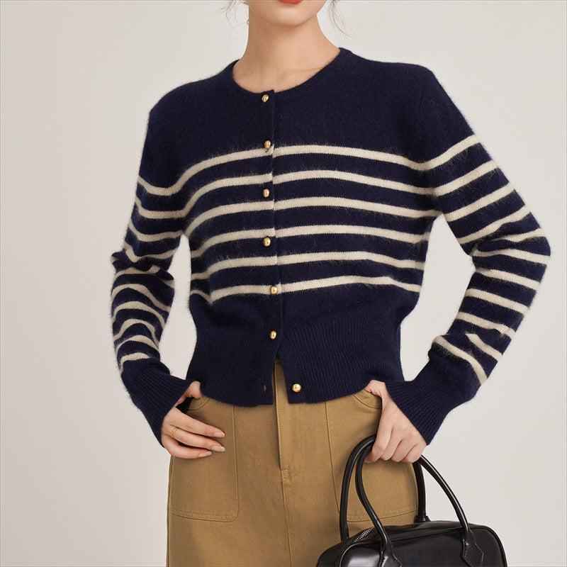 Femme Behagelig Stribet Strik cardigan Stilla