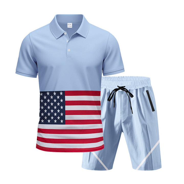 Herre Polo-T-shirt og Shorts Sæt Stilla