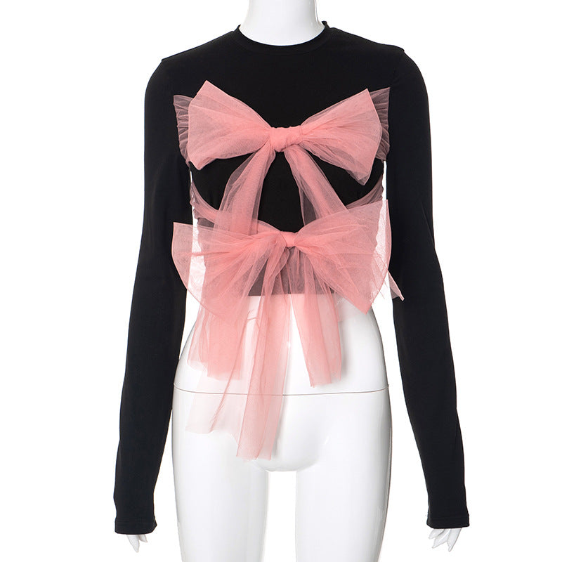 Femme Langærmet Nyhed Slips-Front Top Stilla