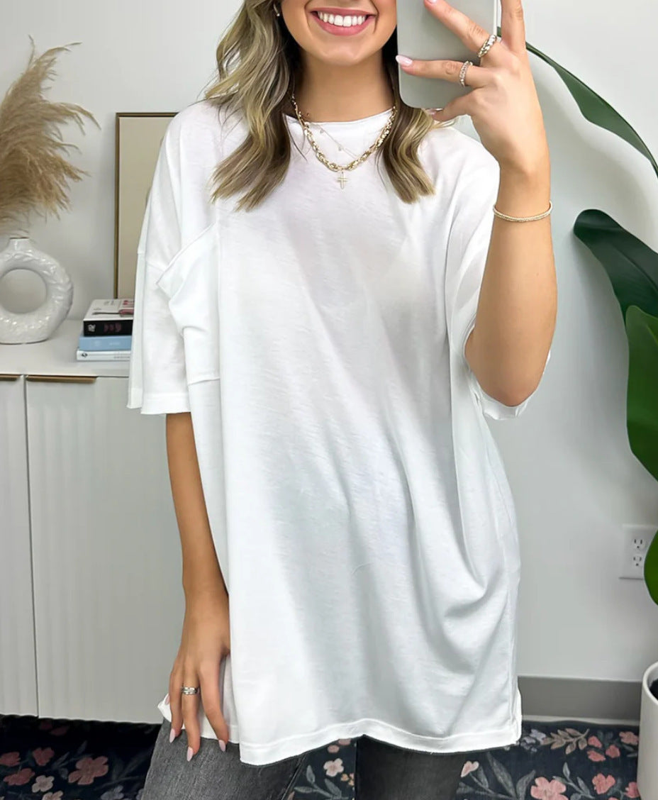 Kvindernes afslappede oversized T-shirt med lomme Stilla