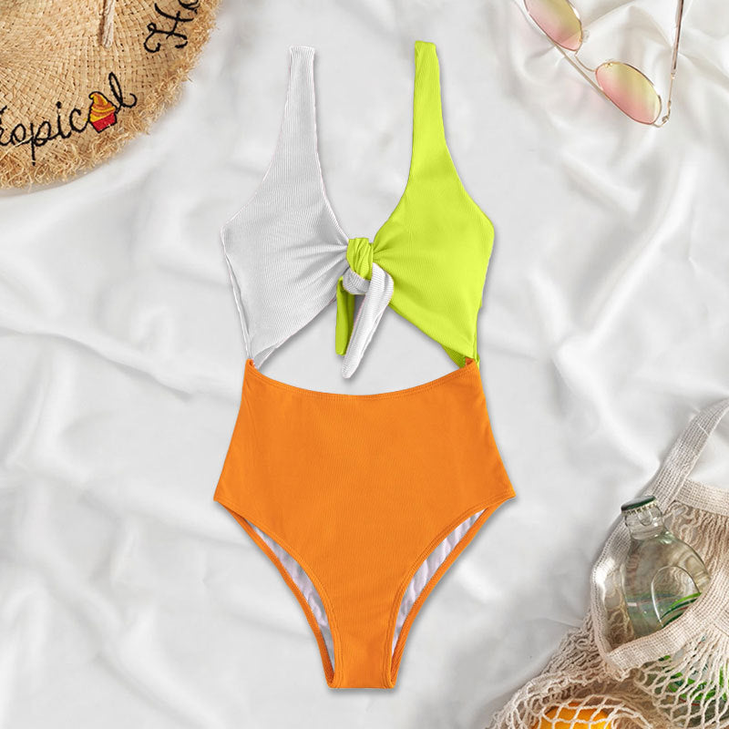 Dame triangel-bikini-sæt med justerbart knudedesign Skovae