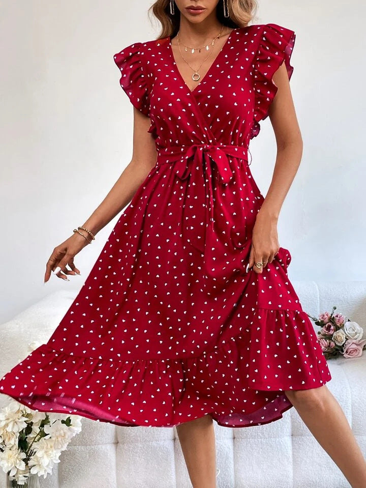 Dame Floral Bæltespænder Lagkjole Maxi Stilla