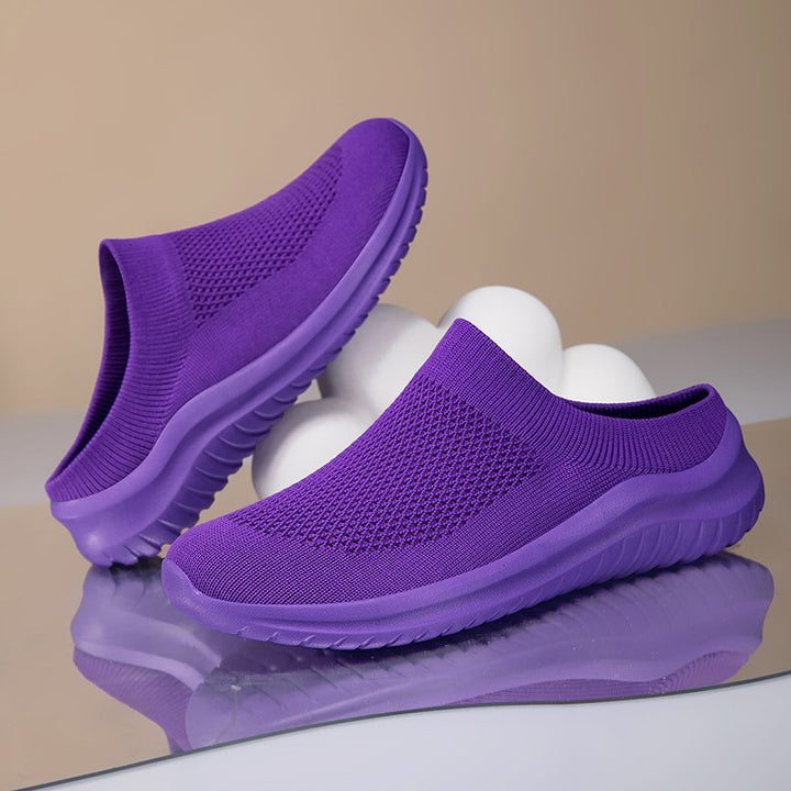 Dame nan Slip-On-Strikketræner med sokkelignende skafte og ergonomisk dæmpningssål Skovae