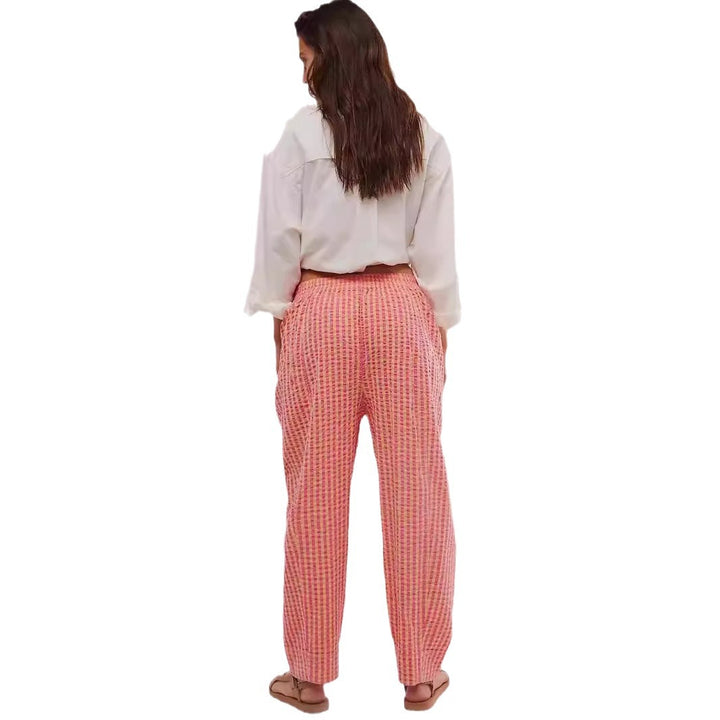 Women's fabric trousers with a loose fit and elastic waistband Skovae